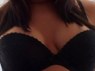 Sexy breasty brunette teen gobbles up a cock while another pounds her