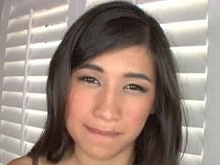 Cute Dark brown Hair Legal Age Teenager Beauty Swallows Cum
